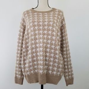 Topshop Women's Tan and Cream Sweater Size 12 US